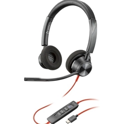 1700HP Poly Blackwire 3325 Stereo Microsoft Teams Certified USB-C Headset +3.5mm Plug +USB-C/A Adapter