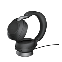 Jabra Evolve 2 85 Wireless Headset Link 380a UC Stereo Stand - Black