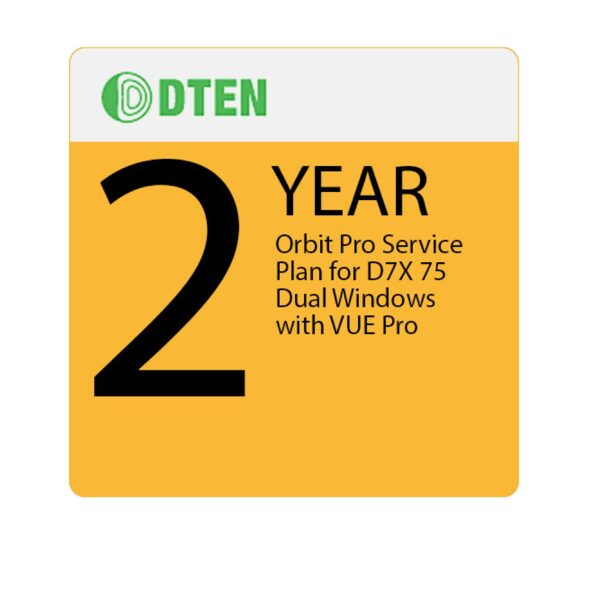 123 DTEN D7X 75 Duals Windows Orbit Pro 2 Year Plan