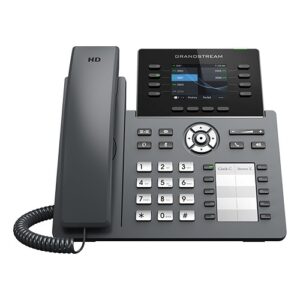 Grandstream 8 Lines, 4 SIP Accounts, 2.8in scrn (color), 10 Paper VPKs, PoE + GigE, WiFi