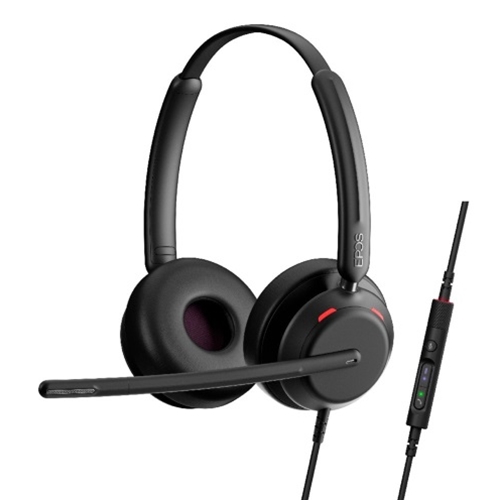 43987-1.jpg EPOS Impact 760T Double-sided headset, wired USB-C with inline controller.