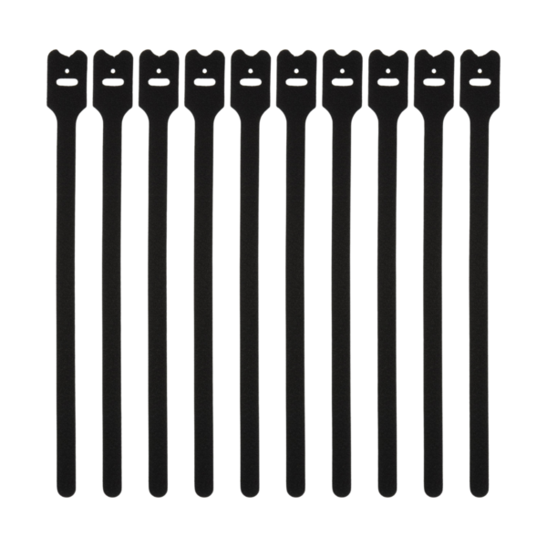 C2G 8in Screw-mountable Hook-and-Loop Cable Tie Multipack (10 pack)