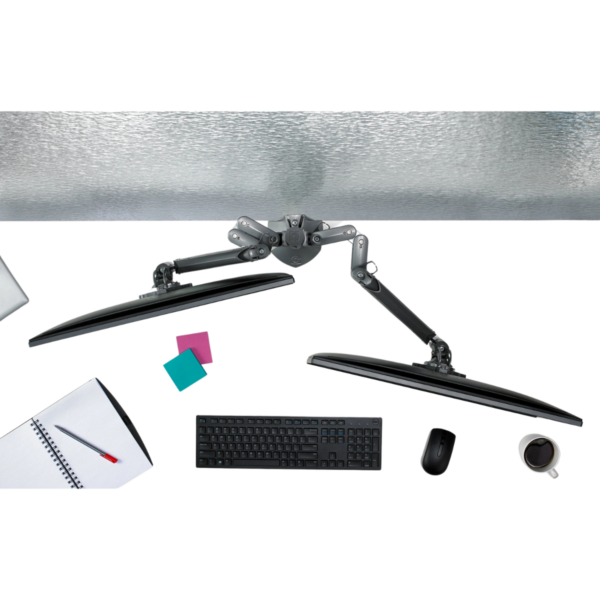 Chief KX Low-Profile Quad Monitor Arms, Column Desk Mount, Silver