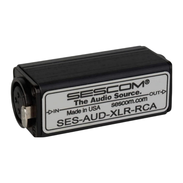 Sescom SES-AUD-XLR-RCA XLR 1-Channel Female Balanced to RCA Unbalanced Audio Converter