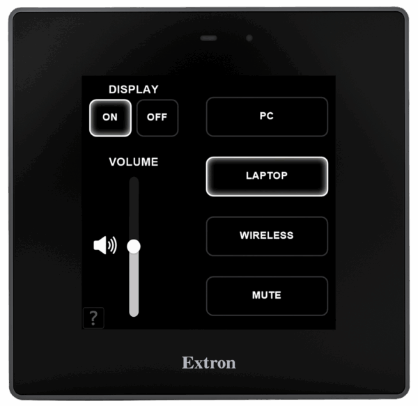 Extron MLC Plus 400 - Black, 4" Touch Surface, 2-Gang