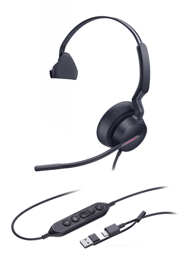 Yealink-UH46-1 Yealink UH46 USB Headset with USB - C/A Adapter